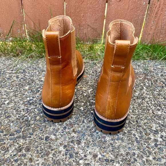 Madewell Ivy Chelsea Pull On Boot Genuine Bison Leather - Cognac Brown Size 10 - Picture 10 of 10
